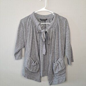 BCBGMaxAzria Gray‎ Wool Cape Cardigan Sweater - Cashmere Blend - Women's XS